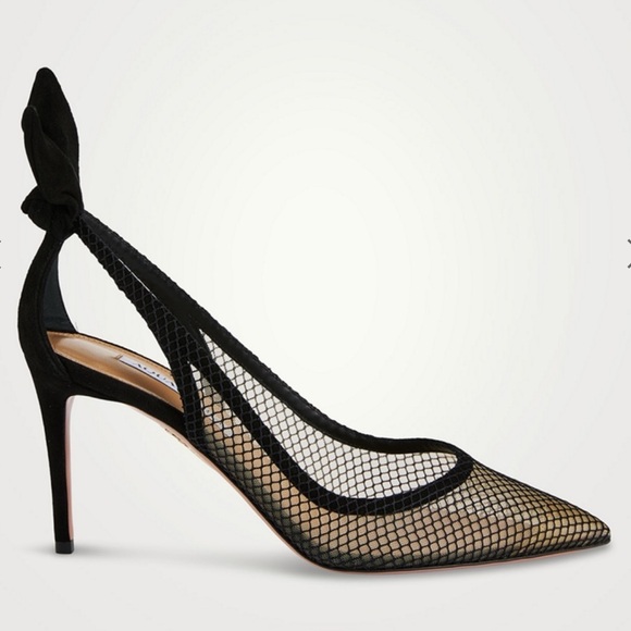 Aquazzura 85mm Bow Tie Mesh Pumps Size 39 - Picture 1 of 7